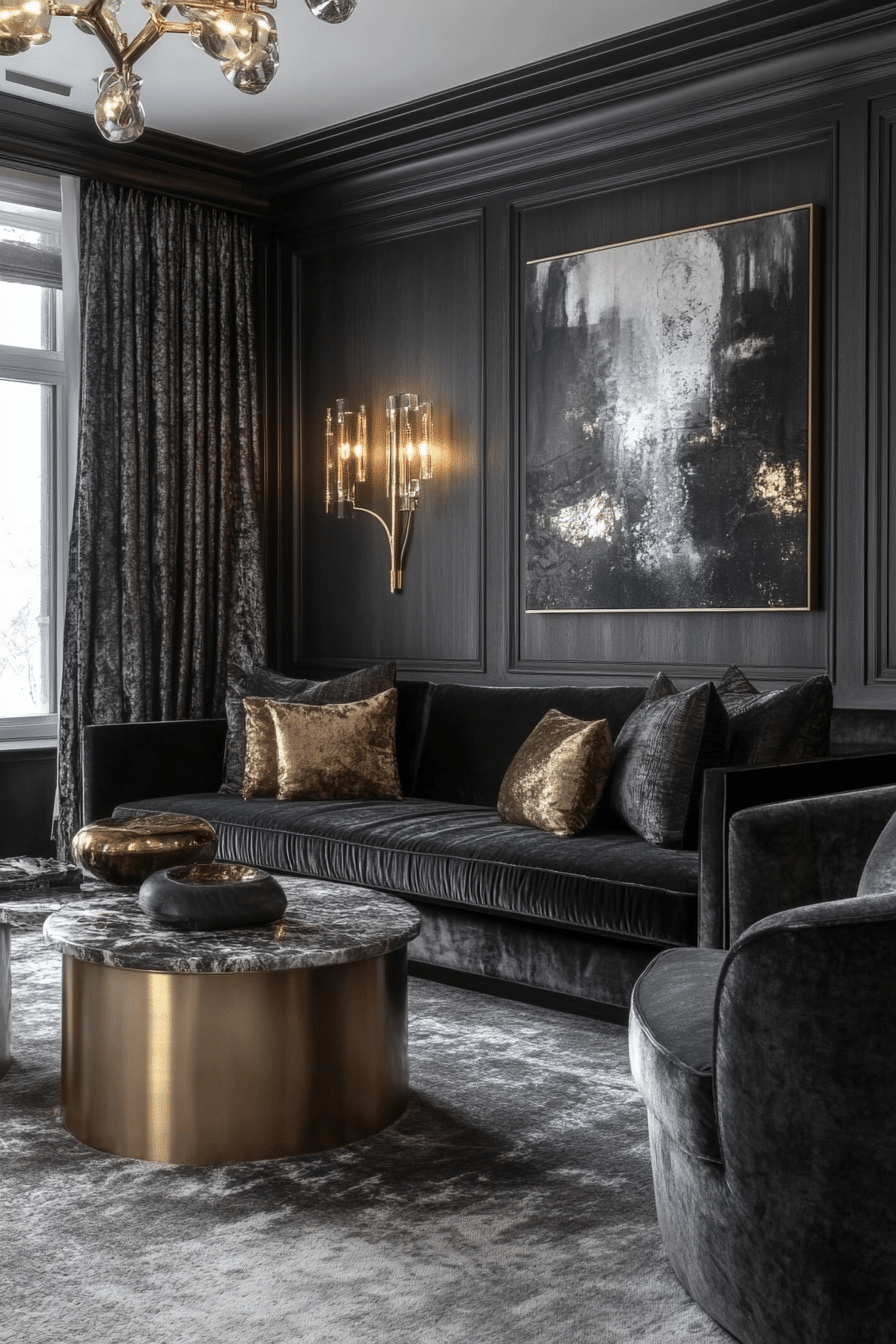 1. Smoky Elegance (Gray Living Room Ideas) - Gray Living Room Ideas