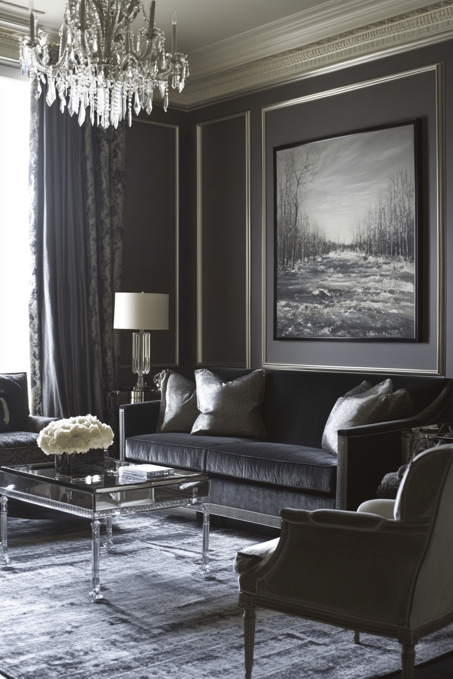10. Graphite Glamour (Gray Living Room Ideas) - Gray Living Room Ideas