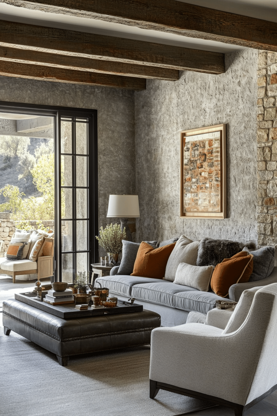 17. Mocha and Gray Harmony (Gray Living Room Ideas) - Gray Living Room Ideas