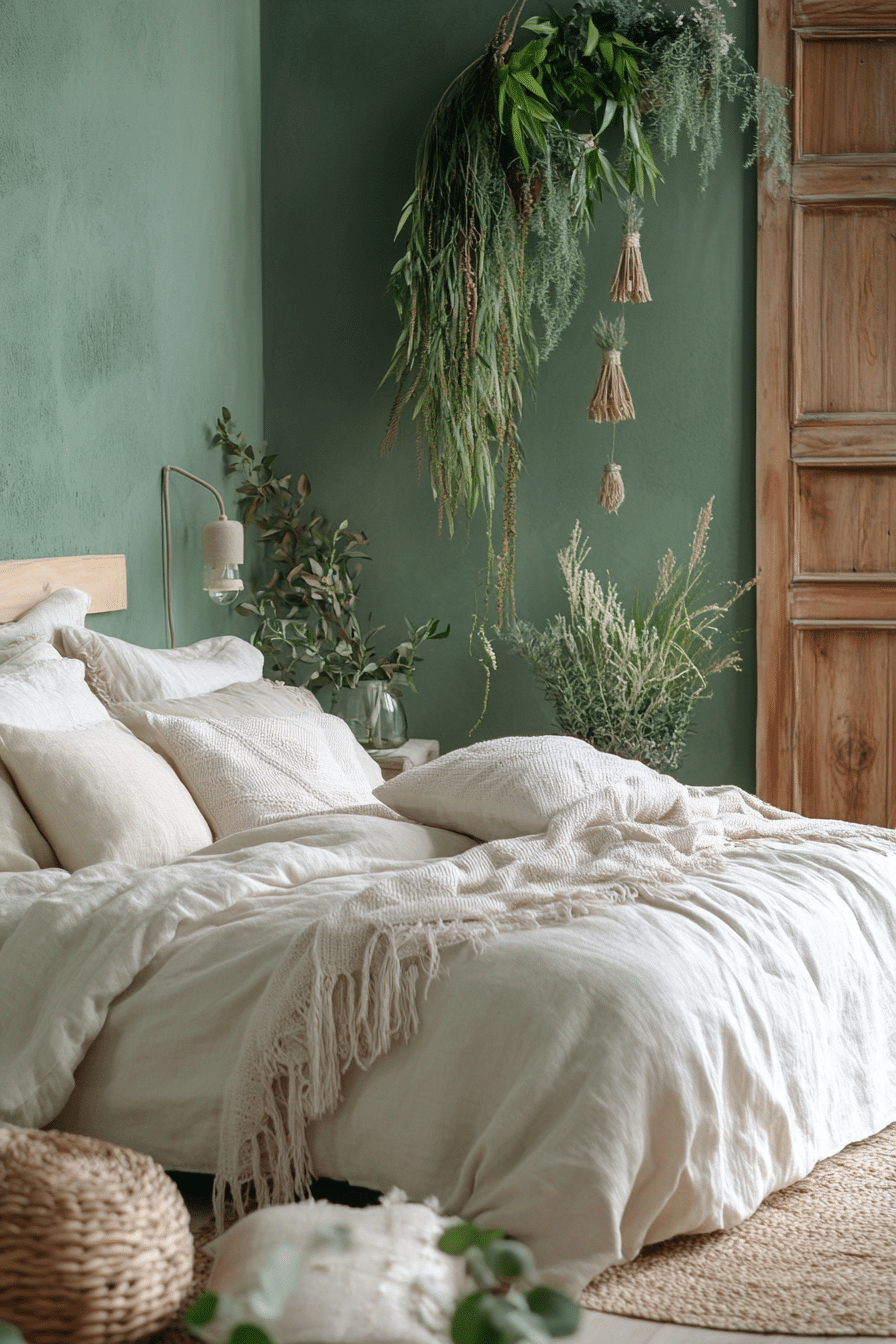 2. Botanical Escape (Olive Green Bedroom Ideas) - Olive Green Bedroom Ideas