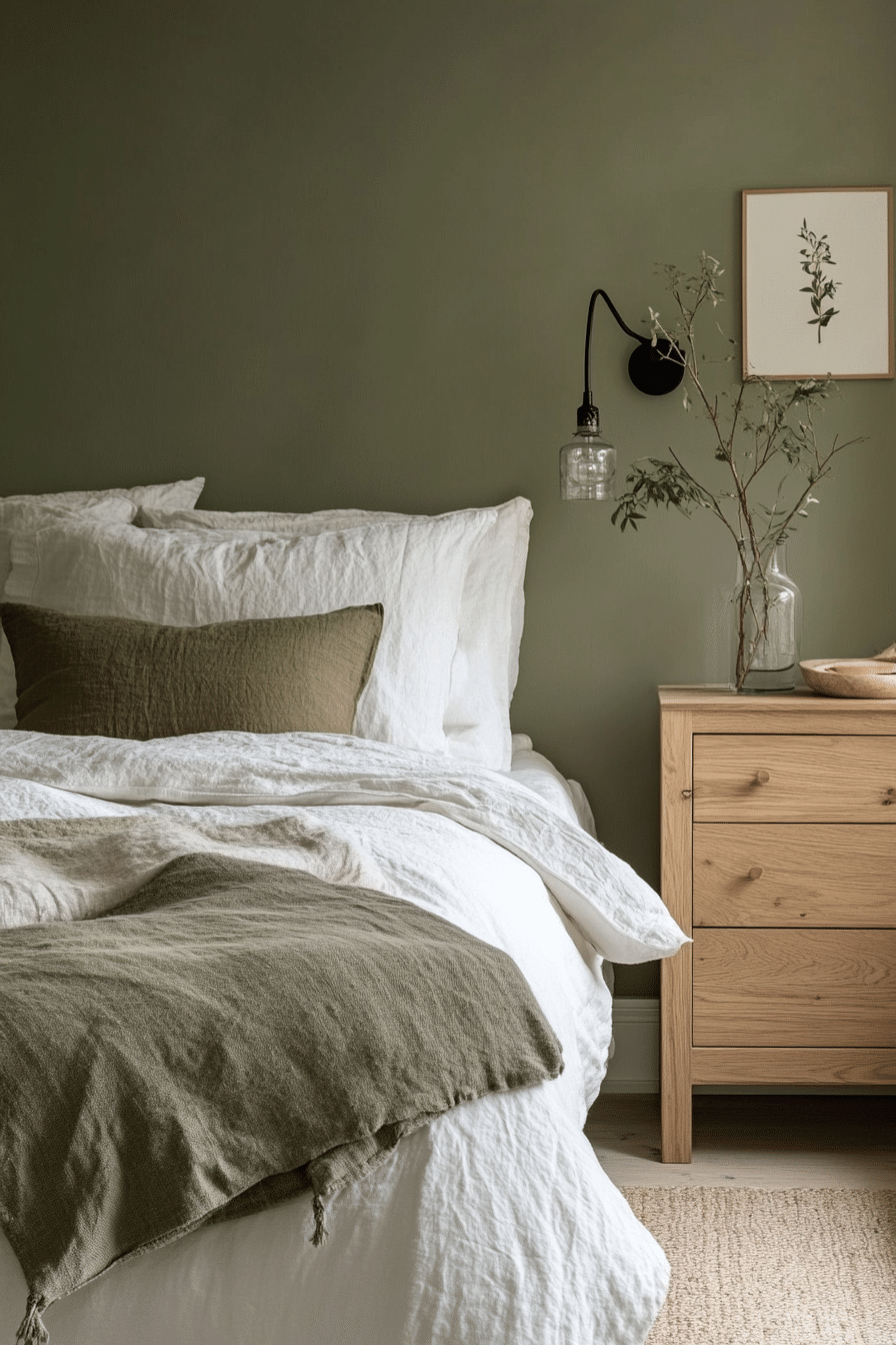 6. Scandinavian Simplicity (Olive Green Bedroom Ideas) - Olive Green Bedroom Ideas