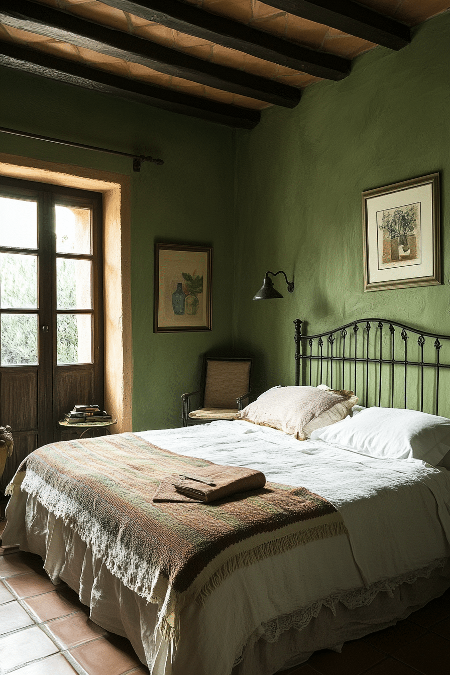 7. Mediterranean Haven (Olive Green Bedroom Ideas) - Olive Green Bedroom Ideas