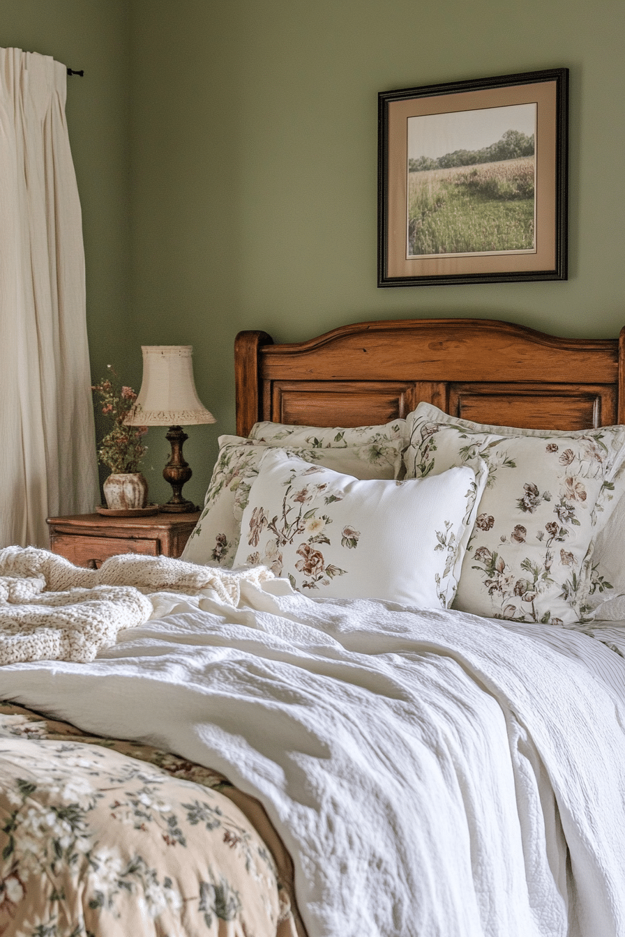 8. Cozy Cottage Retreat (Olive Green Bedroom Ideas) - Olive Green Bedroom Ideas