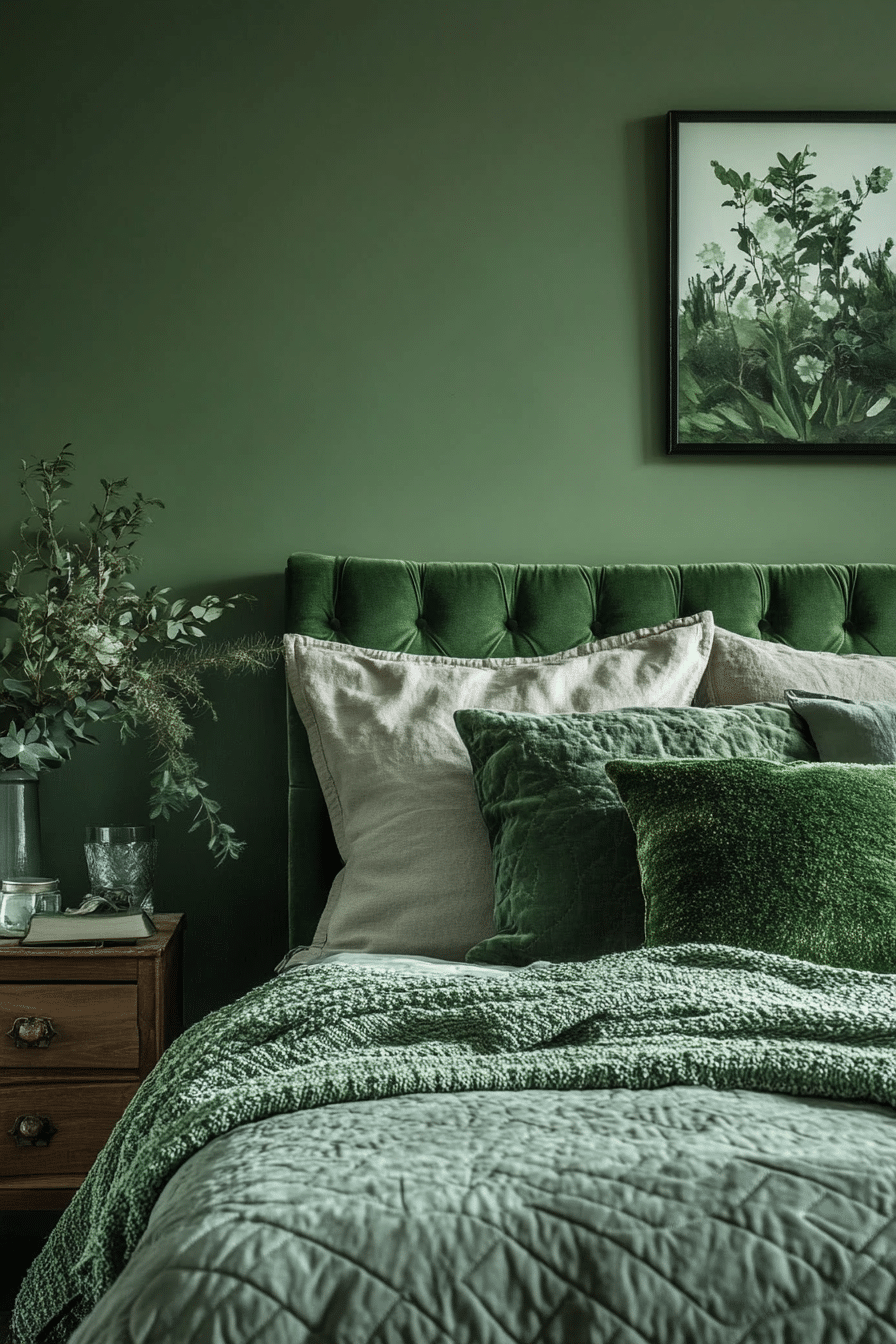 18. Monochrome Magic (Olive Green Bedroom Ideas) - Olive Green Bedroom Ideas
