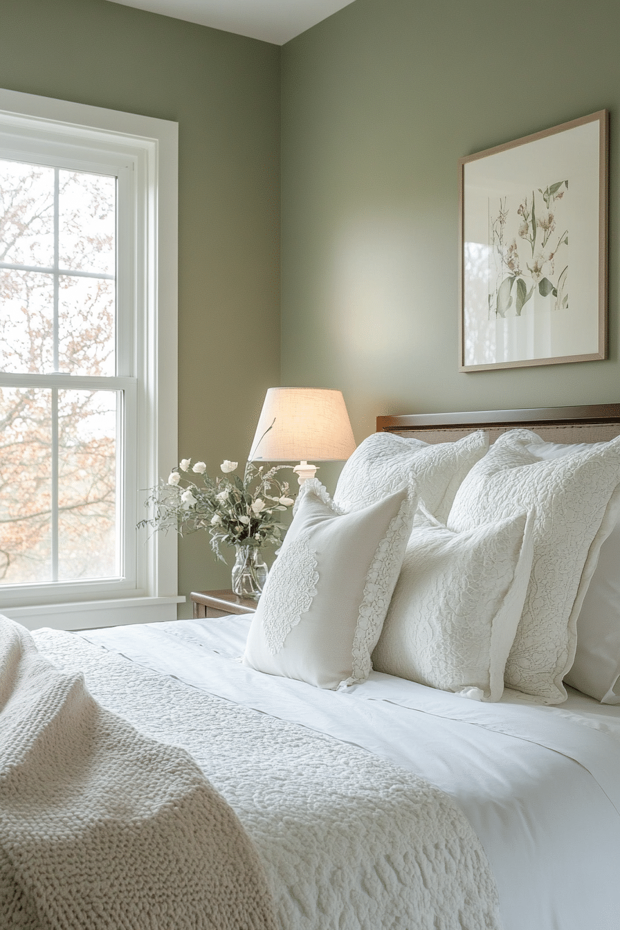 23. Understated Elegance (Olive Green Bedroom Ideas) - Olive Green Bedroom Ideas