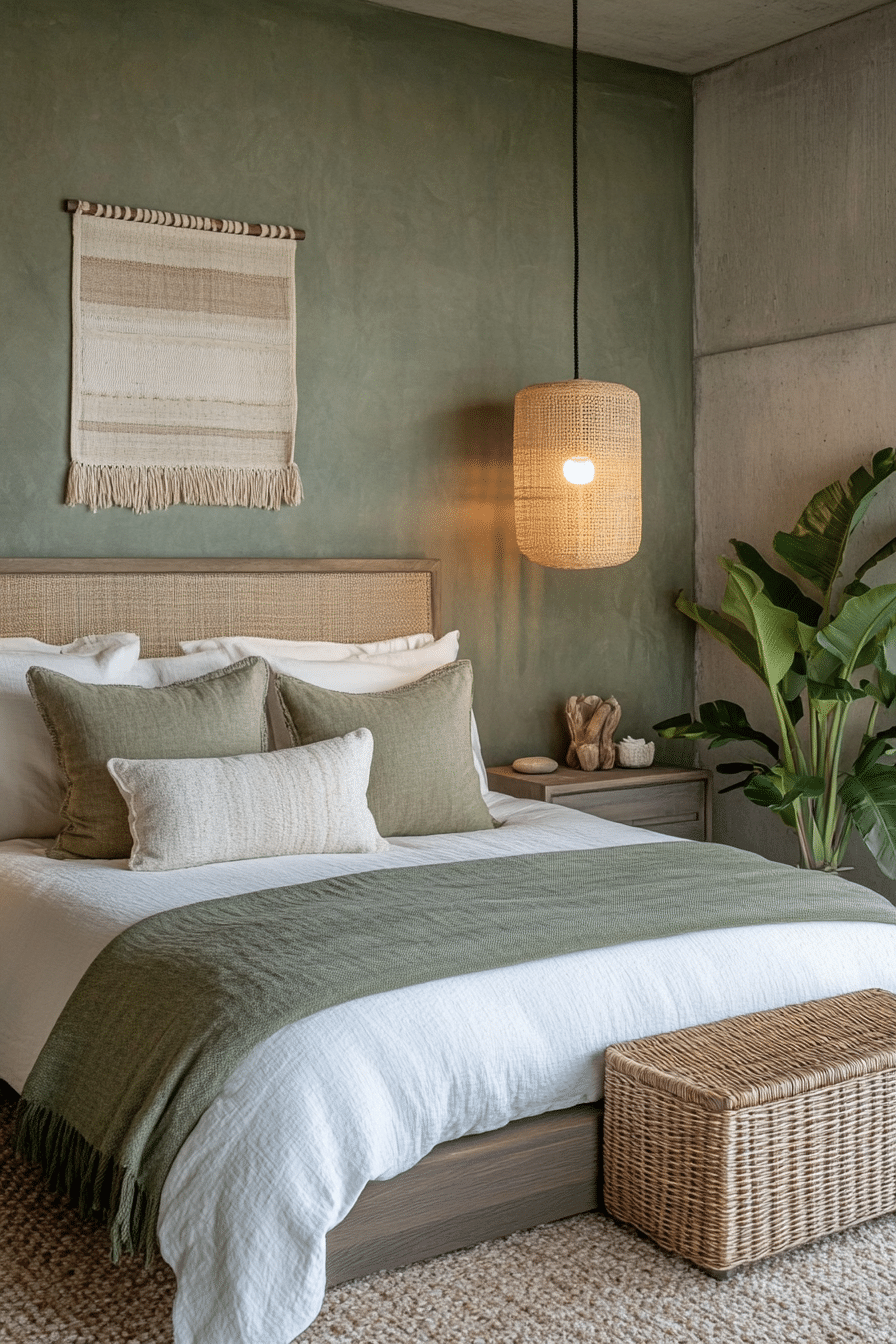 26. Modern Organic Retreat (Olive Green Bedroom Ideas) - Olive Green Bedroom Ideas