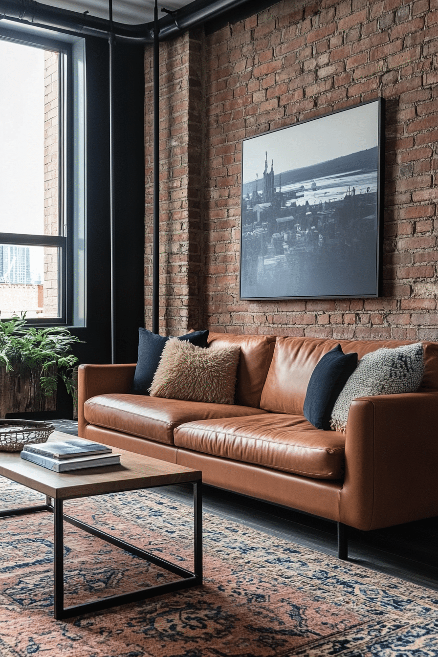 4. Warm Industrial Chic (Modern Small Living Room Ideas) - Modern Small Living Room Ideas