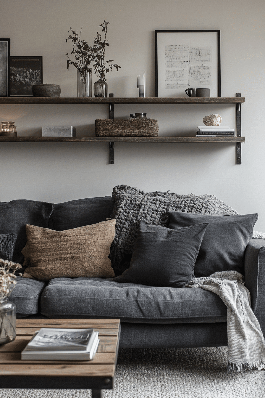 18. Monumental Gray Statement (Charcoal Sofa Living Room Ideas) - Charcoal Sofa Living Room Ideas