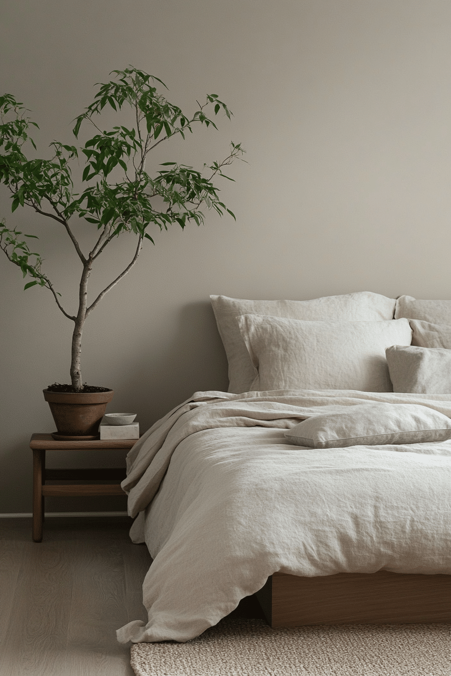 12. Japandi Serenity (Bedroom Ideas With Plants) - Bedroom Ideas With Plants