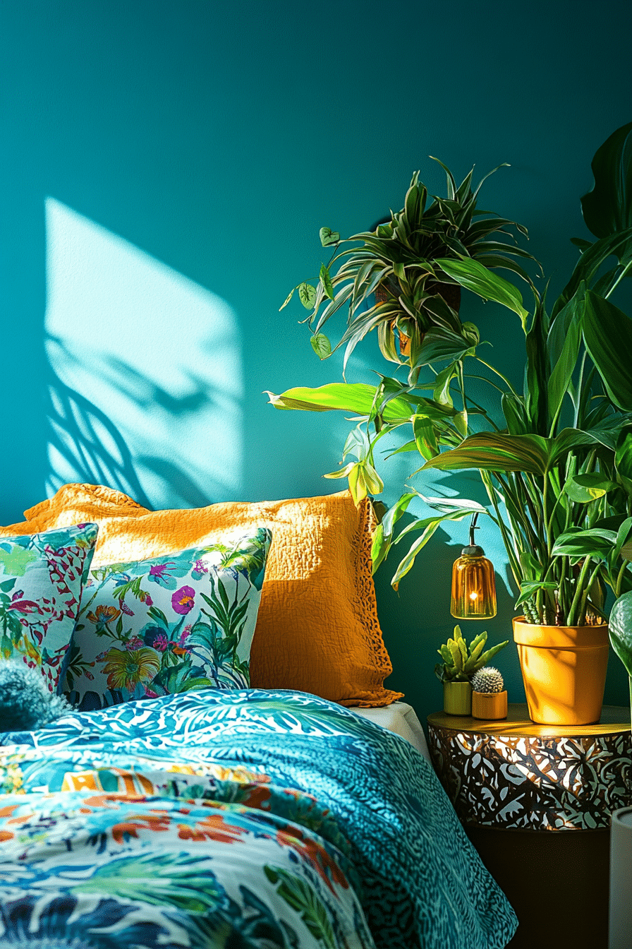 26. Neon Jungle (Bedroom Ideas With Plants) - Bedroom Ideas With Plants