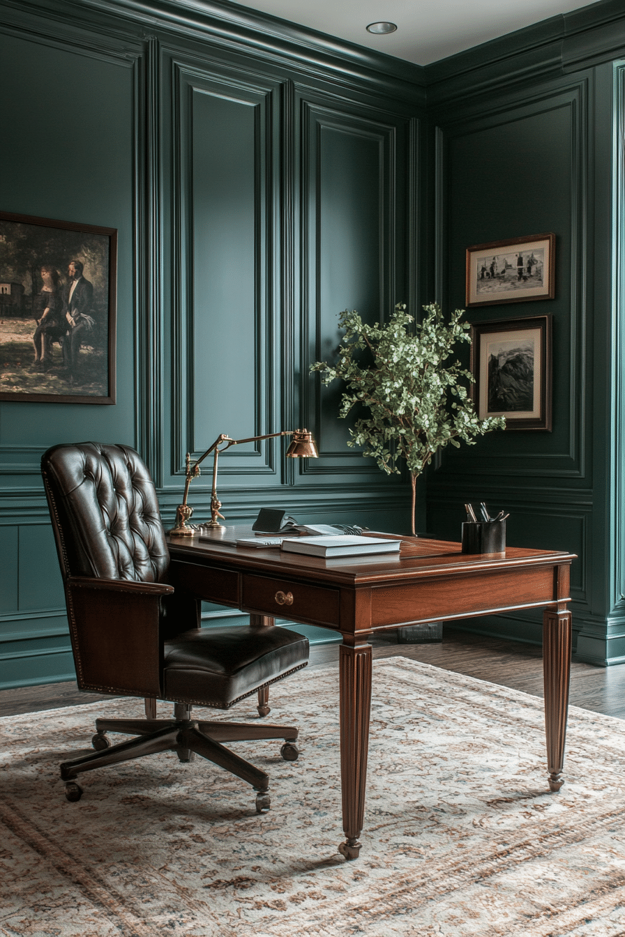 1. Classic Emerald Elegance (Emerald Green Office Ideas) - Emerald Green Office Ideas