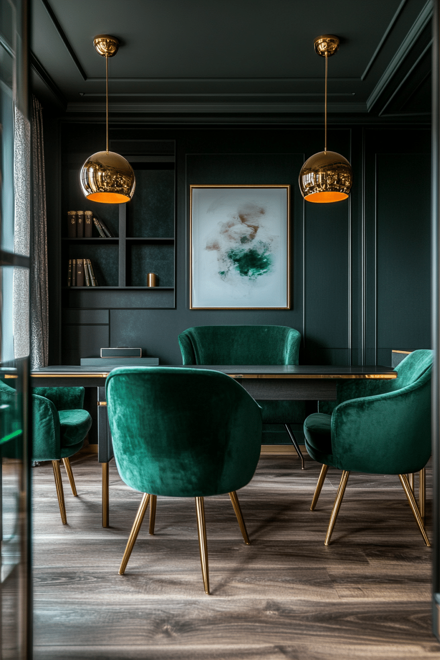 3. Emerald and Gold Luxe (Emerald Green Office Ideas) - Emerald Green Office Ideas