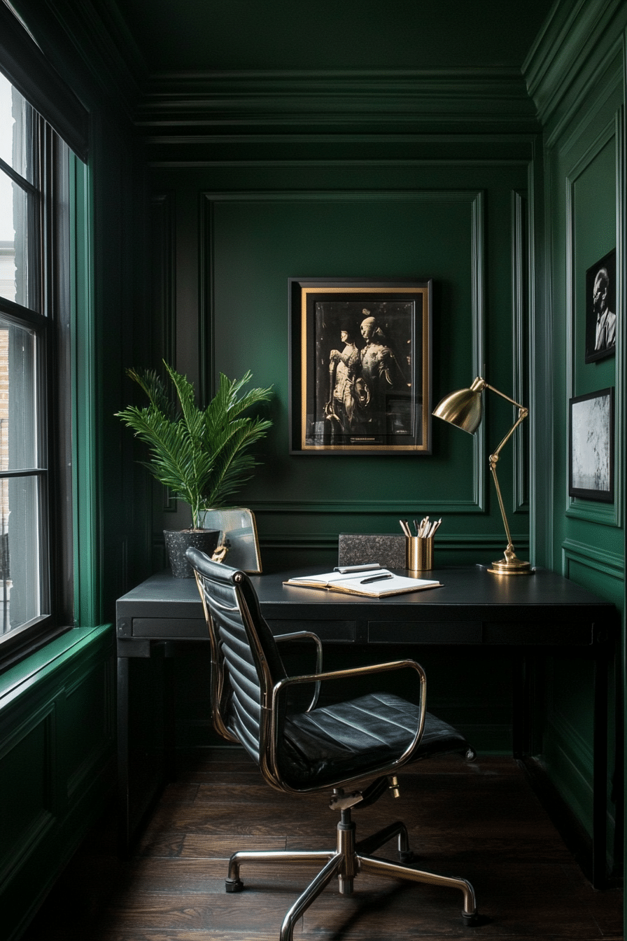4. Moody Emerald Retreat (Emerald Green Office Ideas) - Emerald Green Office Ideas