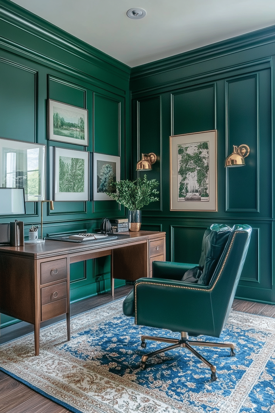 27. Emerald and Navy Elegance (Emerald Green Office Ideas) - Emerald Green Office Ideas