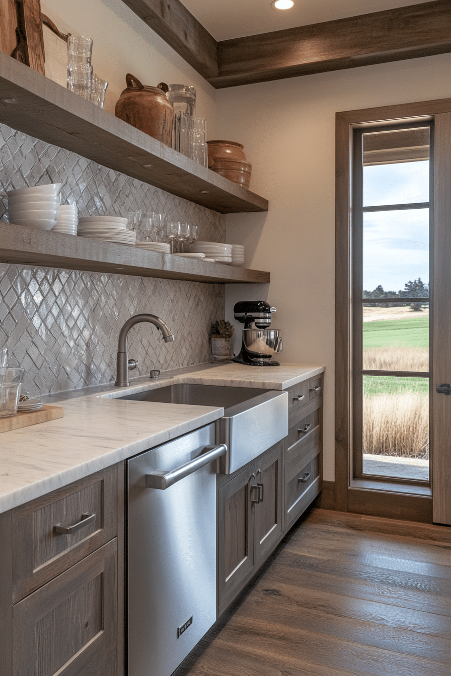 2. Rustic Charm (Narrow Kitchen Ideas) - Narrow Kitchen Ideas