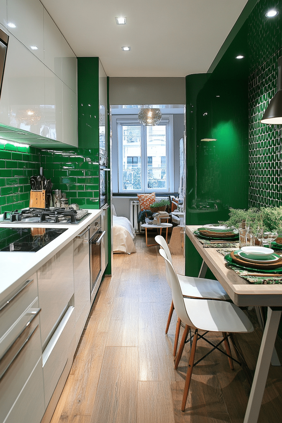 9. Contemporary Contrast (Narrow Kitchen Ideas) - Narrow Kitchen Ideas