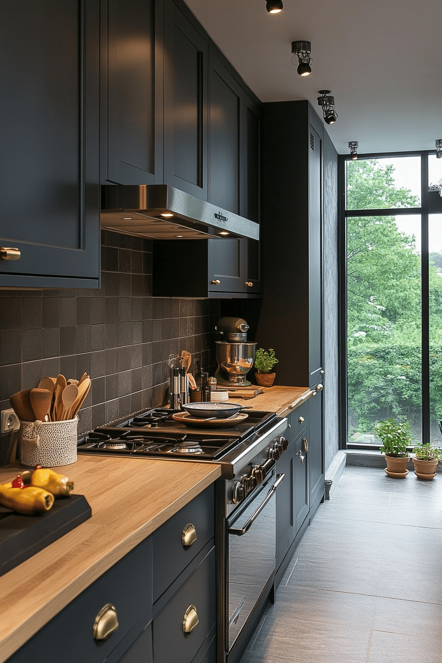 18. Vintage Modern (Narrow Kitchen Ideas) - Narrow Kitchen Ideas