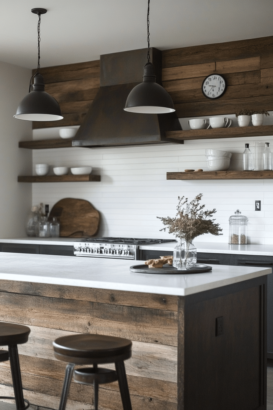 4. Rustic Wood Slats (Kitchen Wall Decor Ideas) - Kitchen Wall Decor Ideas