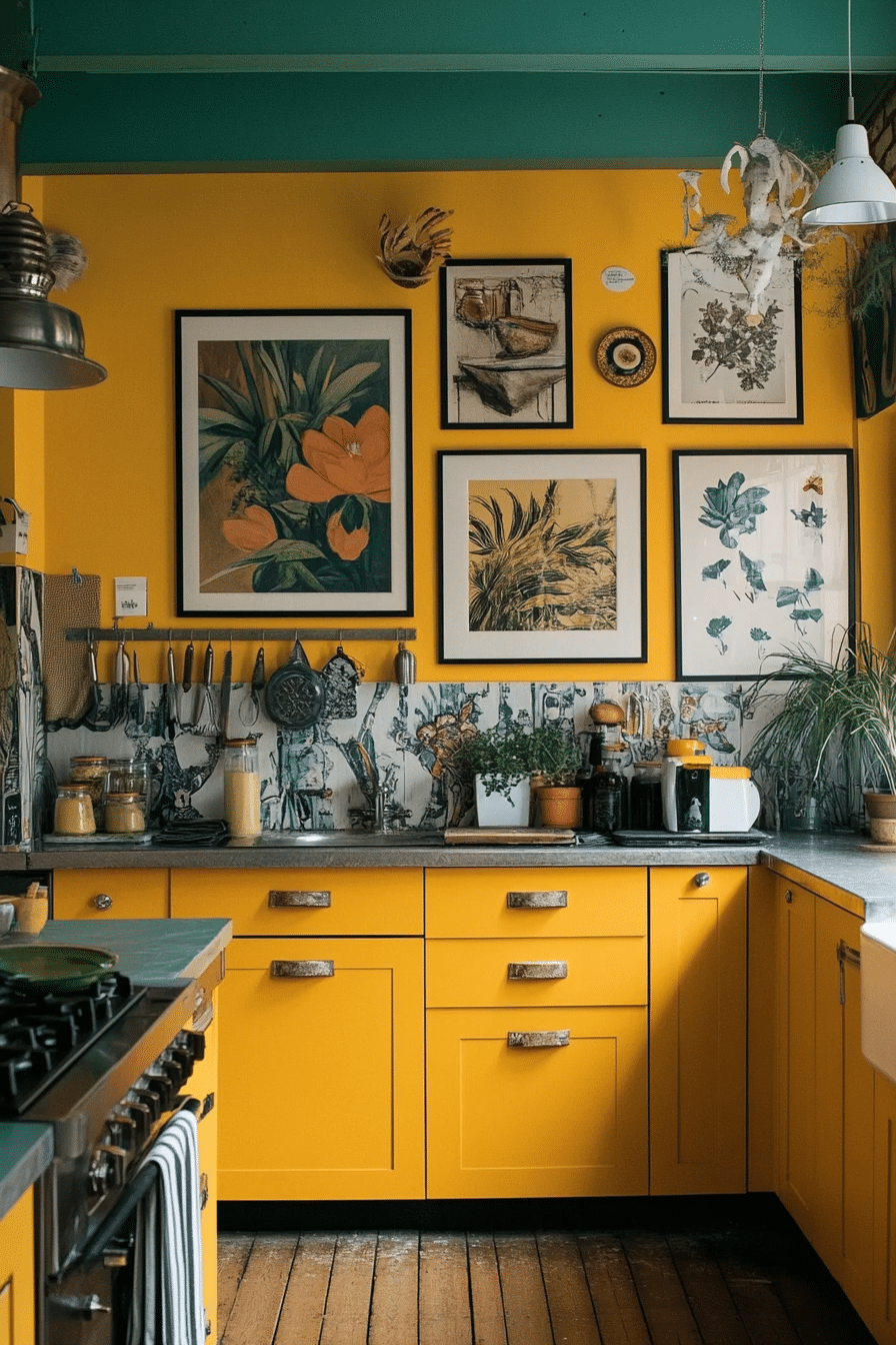 16. Colorful Framed Prints (Kitchen Wall Decor Ideas) - Kitchen Wall Decor Ideas