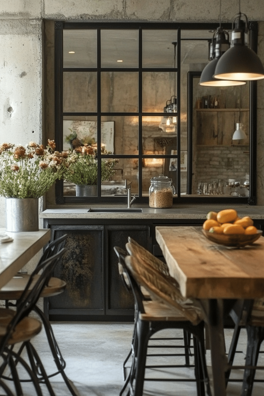 25. Industrial Framed Mirrors (Kitchen Wall Decor Ideas) - Kitchen Wall Decor Ideas