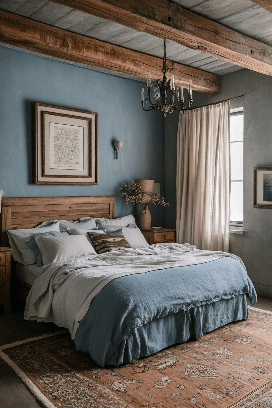 2. Rustic Charm with Dusty Blue (Dusty Blue Bedroom Ideas) - Dusty Blue Bedroom Ideas