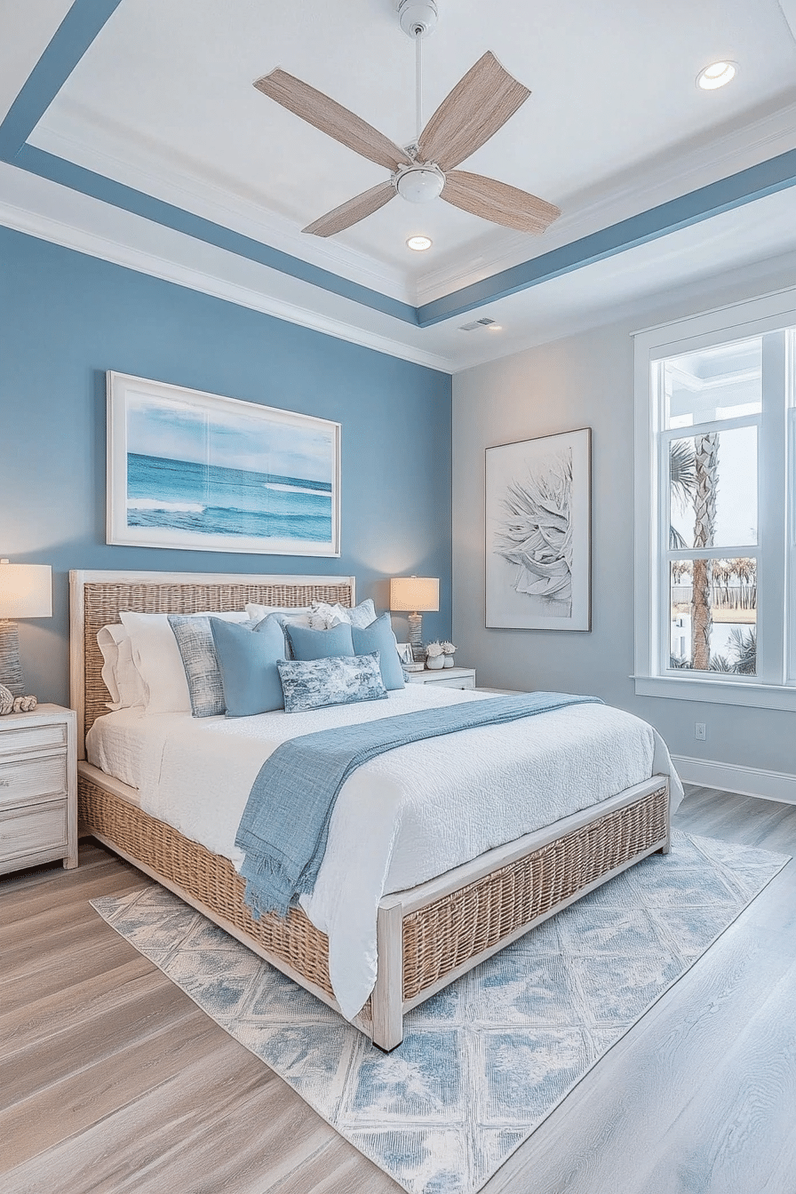 3. Dusty Blue and White Coastal Retreat (Dusty Blue Bedroom Ideas) - Dusty Blue Bedroom Ideas