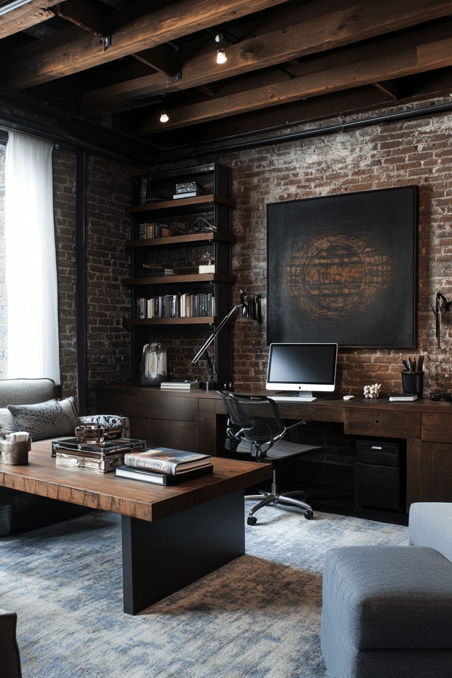 2. Industrial Urban Retreat (Lounge Office Room Ideas) - Lounge Office Room Ideas