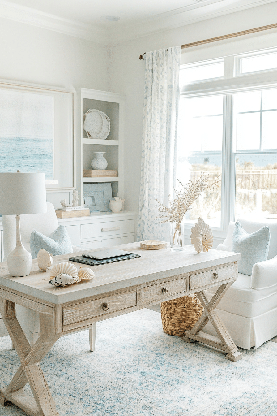 4. Coastal Calm Office (Lounge Office Room Ideas) - Lounge Office Room Ideas