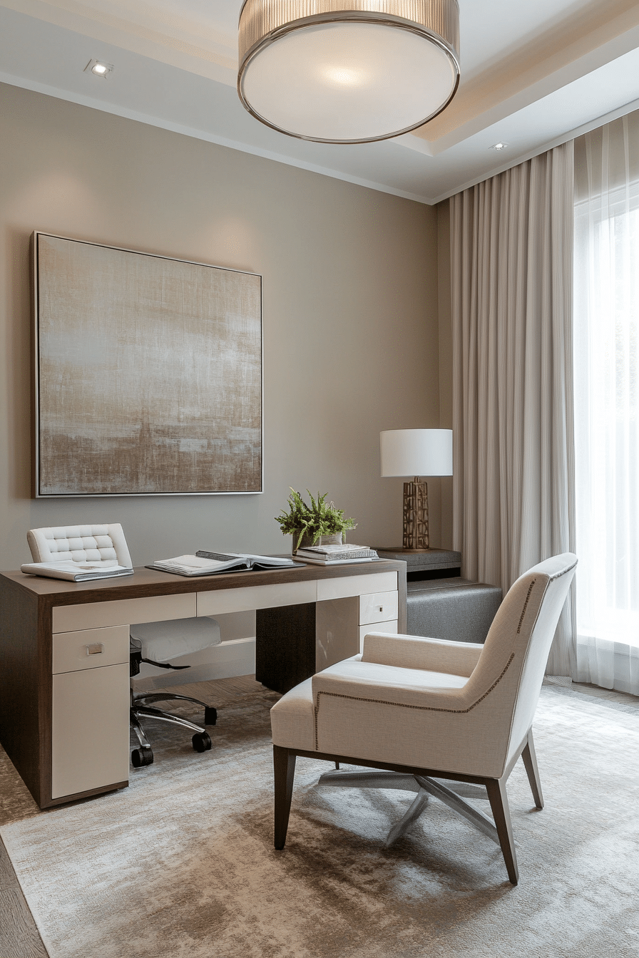 9. Contemporary Elegance (Lounge Office Room Ideas) - Lounge Office Room Ideas