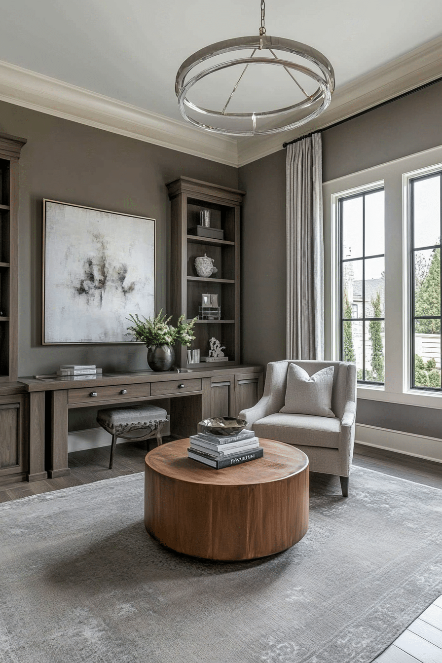10. Transitional Comfort (Lounge Office Room Ideas) - Lounge Office Room Ideas