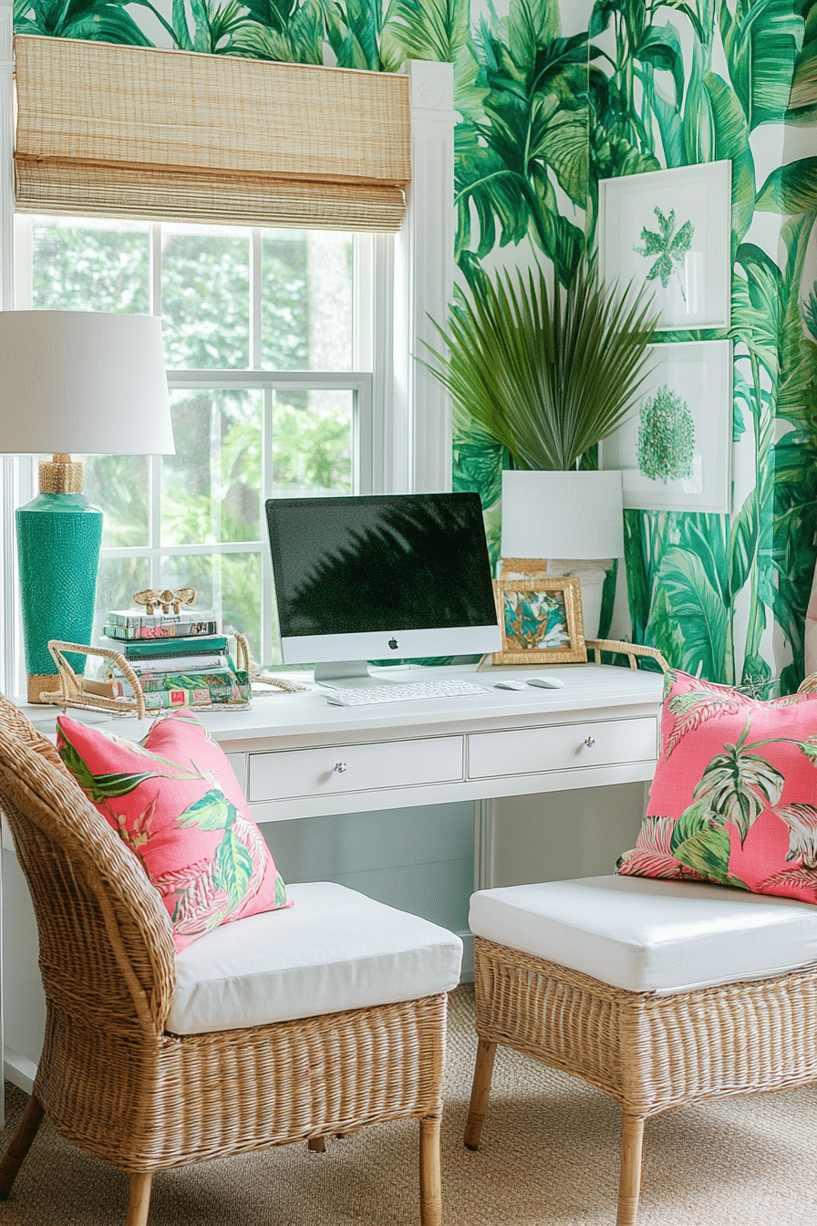 11. Tropical Inspired Office (Lounge Office Room Ideas) - Lounge Office Room Ideas