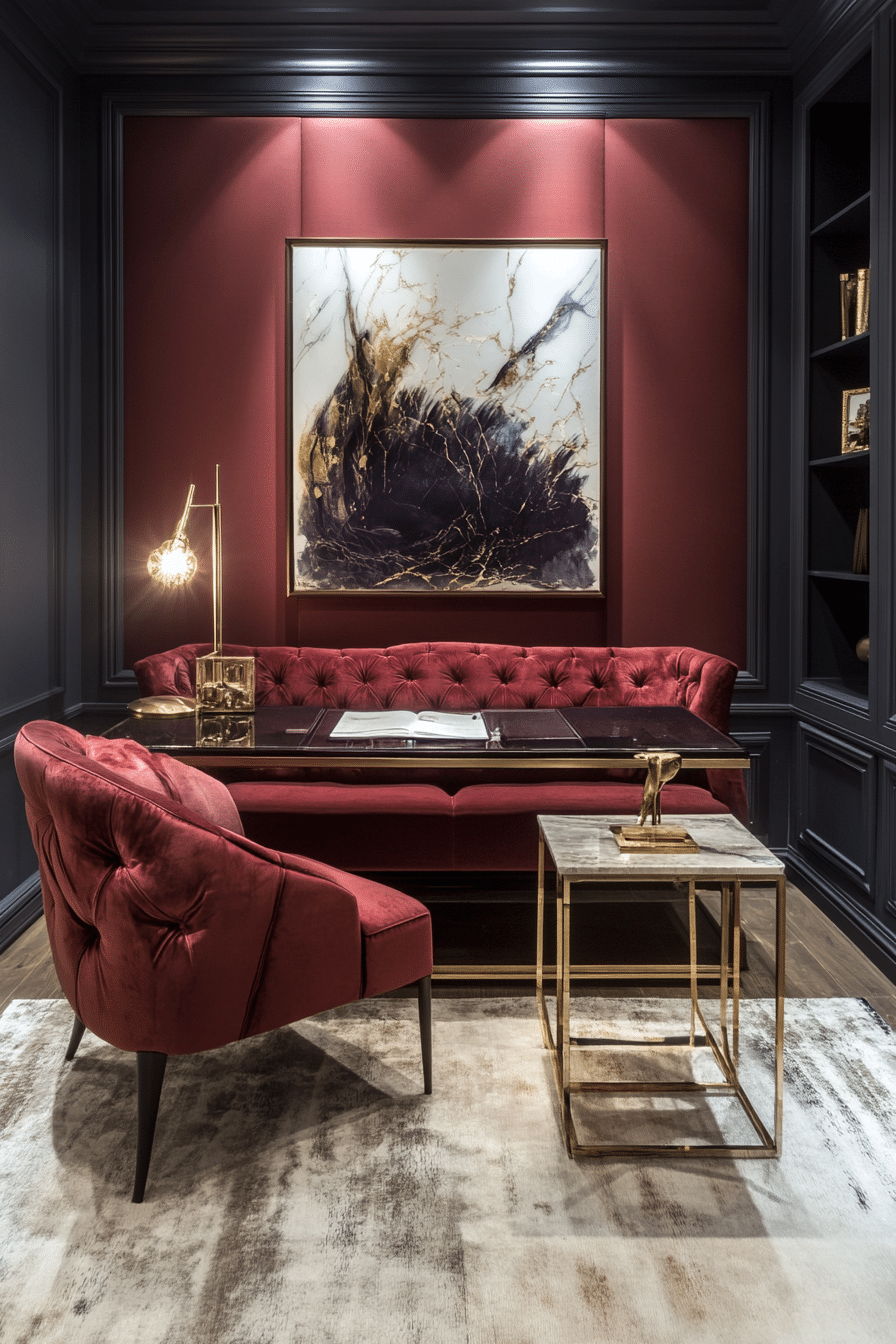 13. Modern Glamorous Office (Lounge Office Room Ideas) - Lounge Office Room Ideas