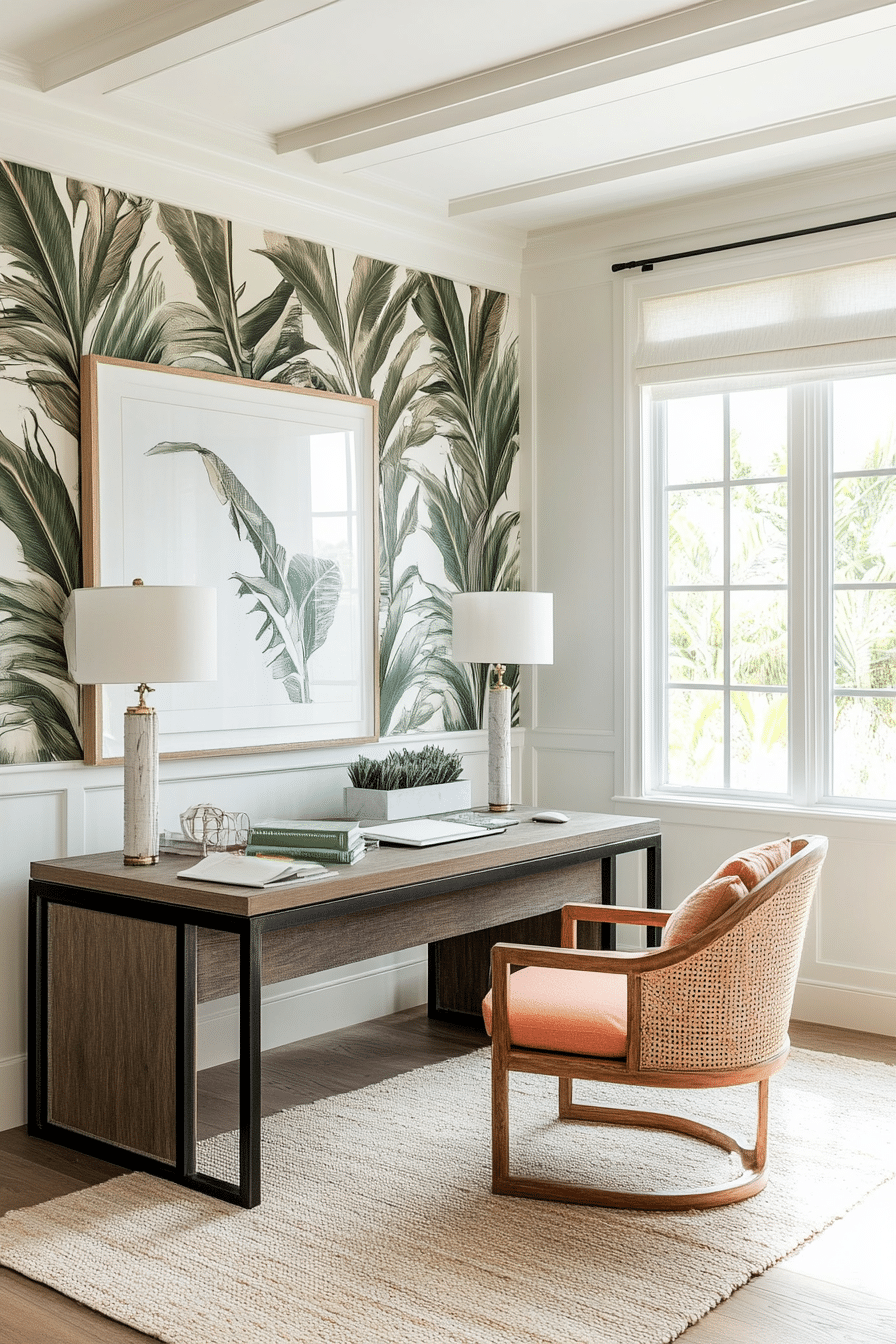 24. Tropical Minimalist Office (Lounge Office Room Ideas) - Lounge Office Room Ideas