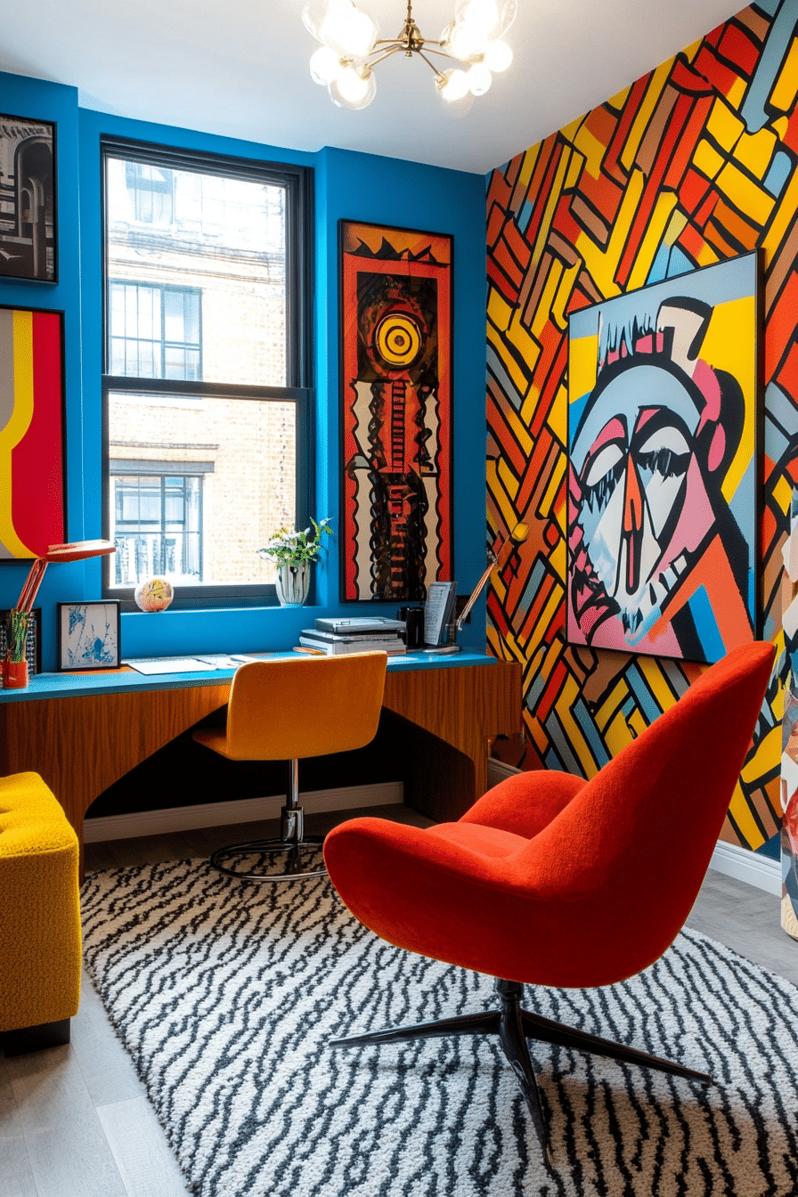 25. Retro Pop Art Office (Lounge Office Room Ideas) - Lounge Office Room Ideas