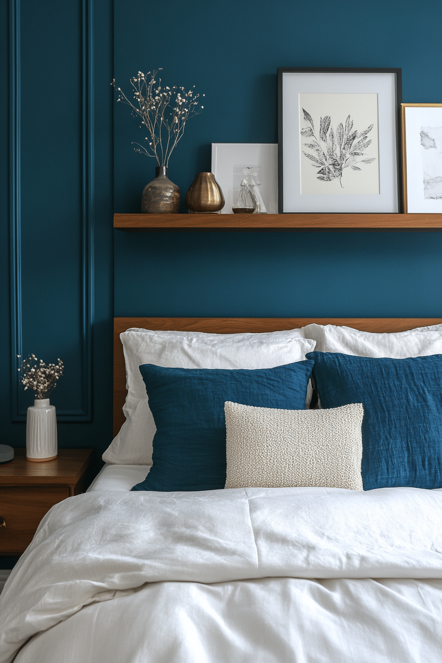 19. Minimalist Sophistication (Dark Teal Bedroom Ideas) - Dark Teal Bedroom Ideas