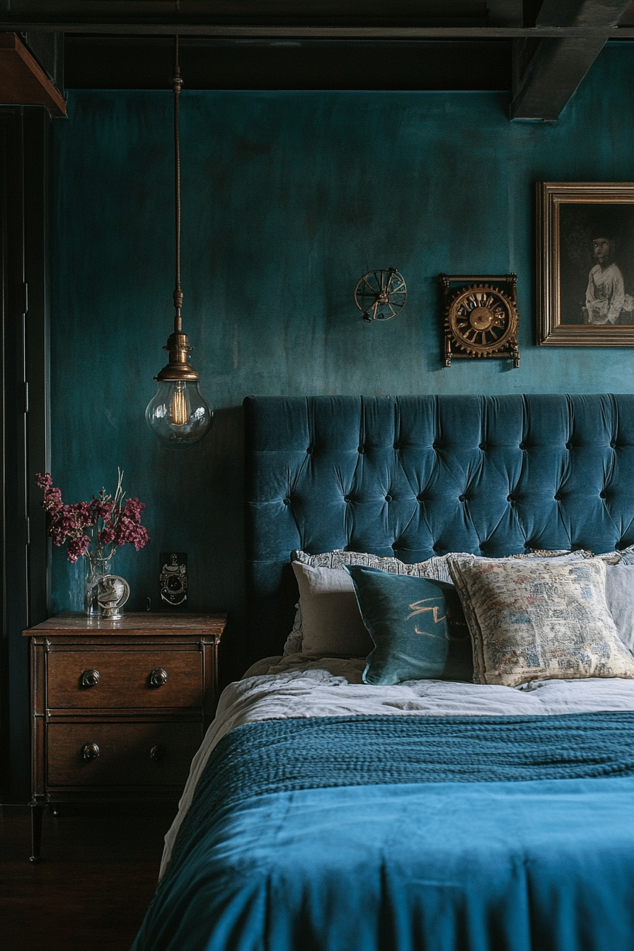 24. Steampunk Fantasy (Dark Teal Bedroom Ideas) - Dark Teal Bedroom Ideas