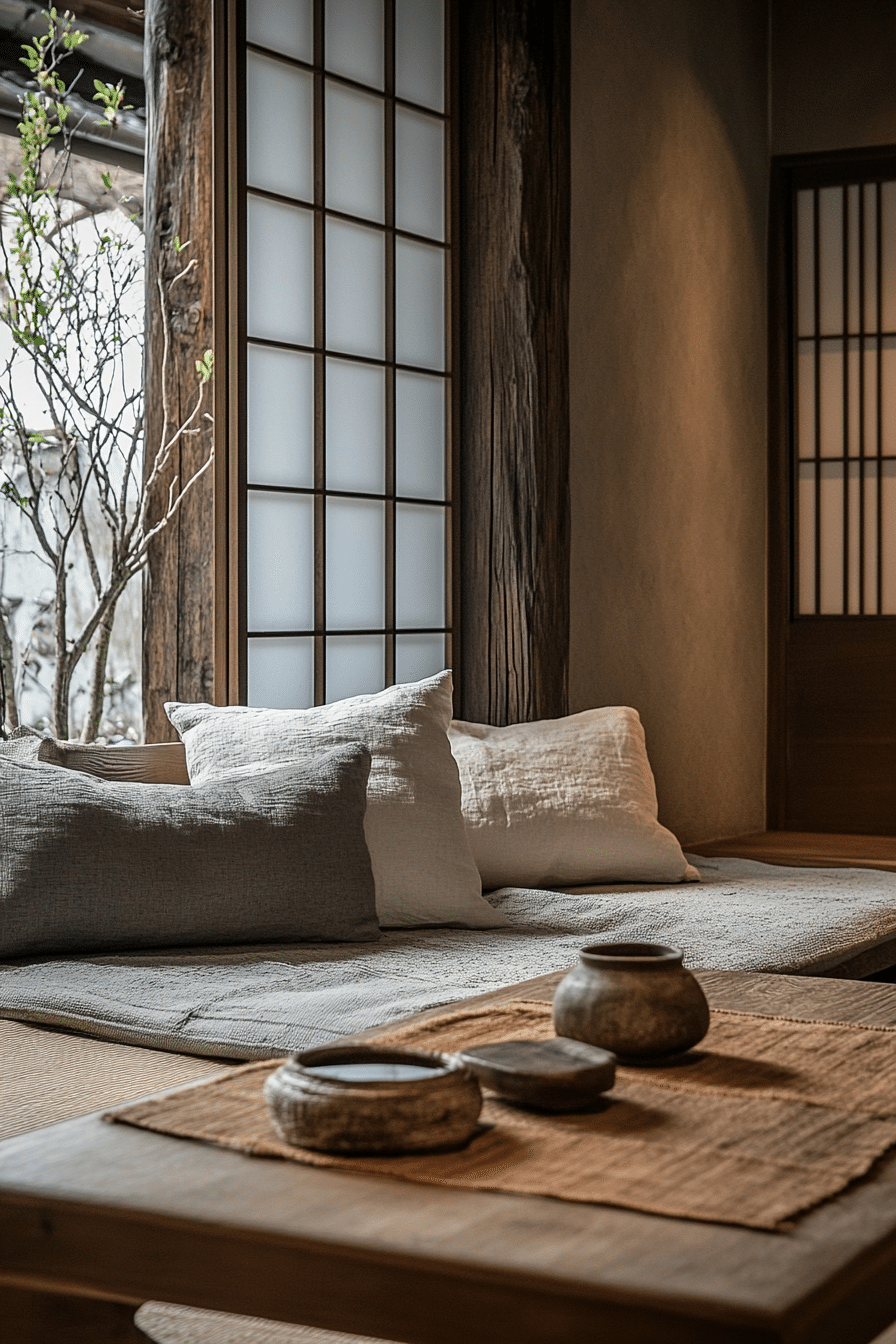1. Wabi-Sabi Harmony (Japanese Living Room Ideas) - Japanese Living Room Ideas