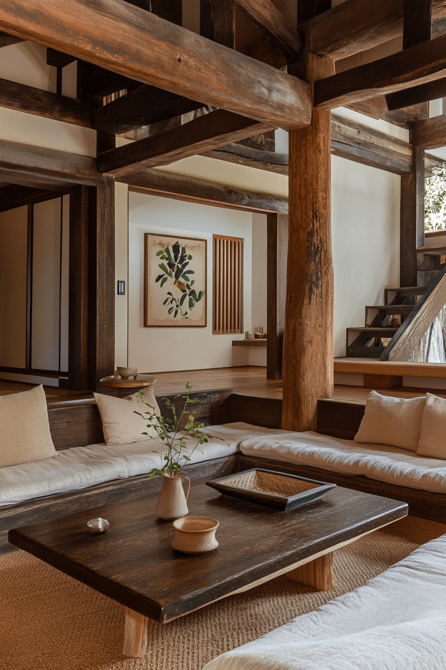 10. Organic Wood Sanctuary (Japanese Living Room Ideas) - Japanese Living Room Ideas