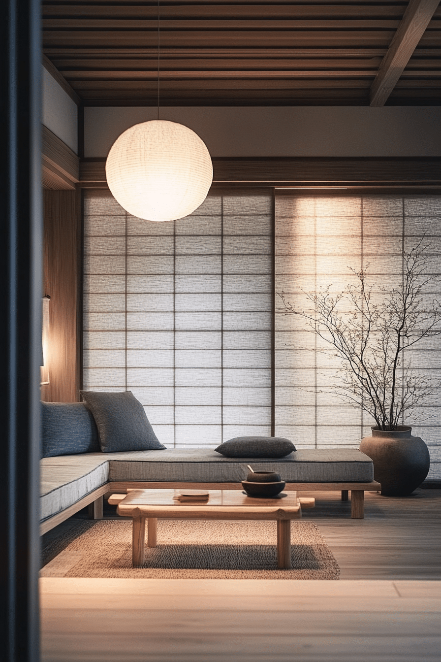 21. Moonlit Minimalism (Japanese Living Room Ideas) - Japanese Living Room Ideas