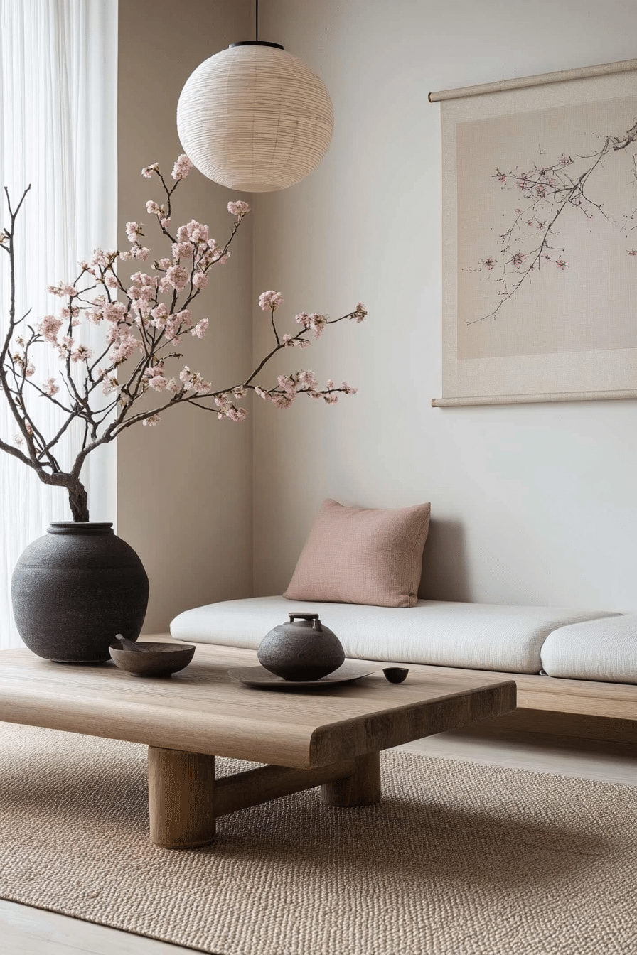 23. Sakura Blossom Touch (Japanese Living Room Ideas) - Japanese Living Room Ideas
