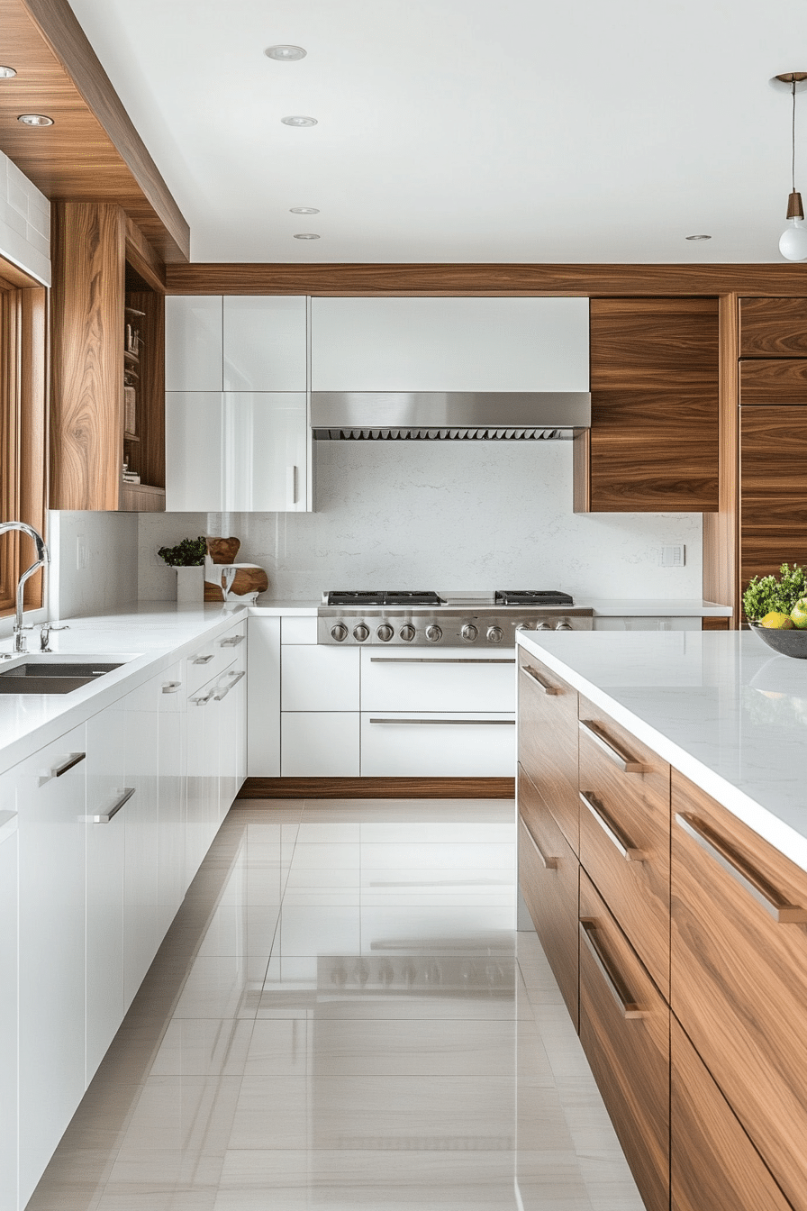 16. Wood and White Balance (Minimal Kitchen Ideas) - Minimal Kitchen Ideas