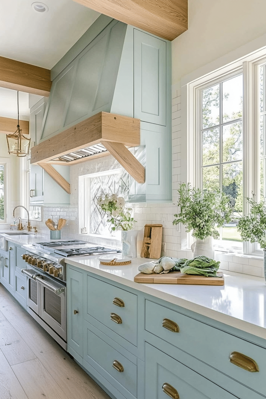 17. Muted Pastel Elegance (Minimal Kitchen Ideas) - Minimal Kitchen Ideas