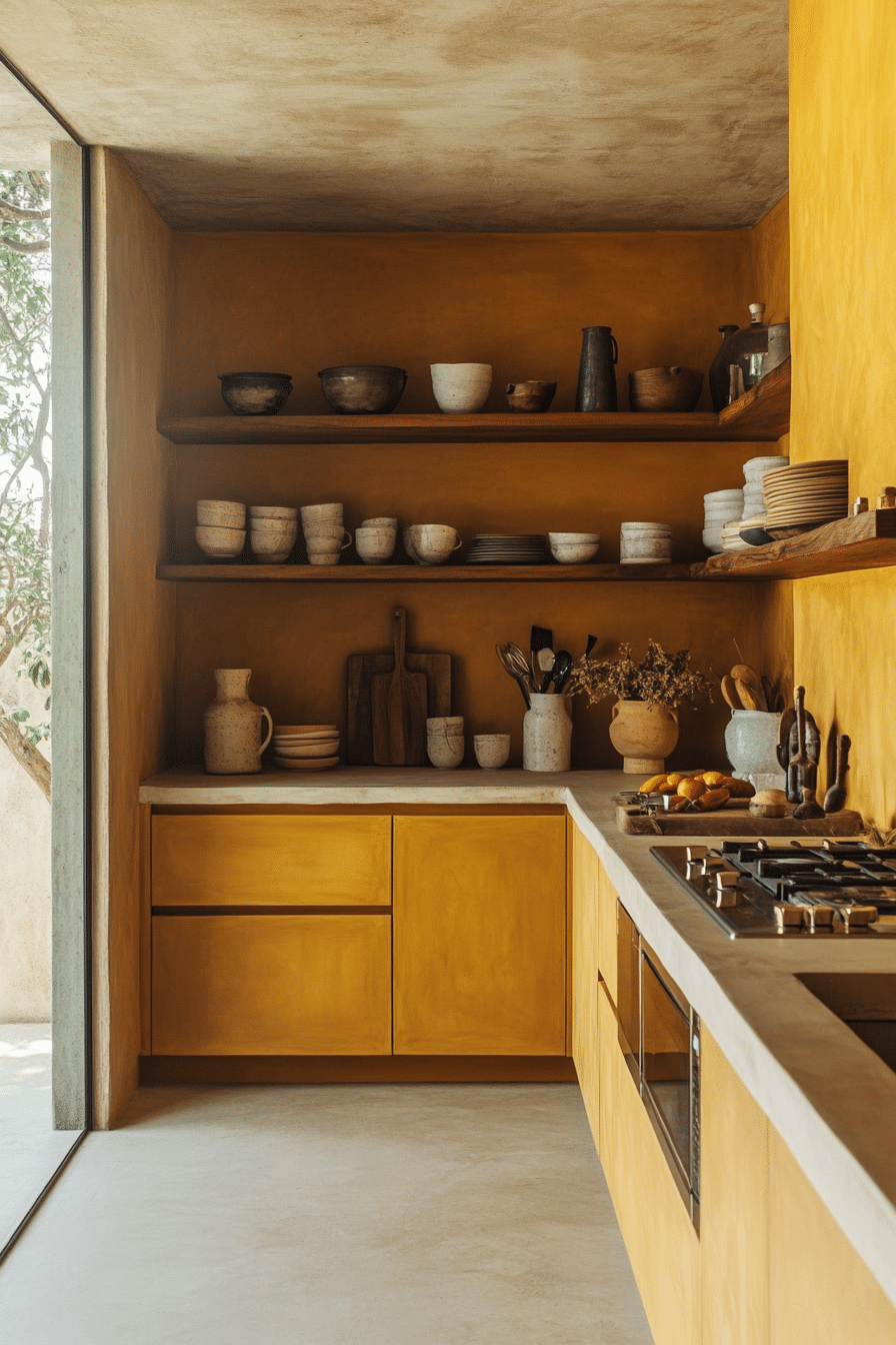 21. Muted Mustard Delight (Minimal Kitchen Ideas) - Minimal Kitchen Ideas