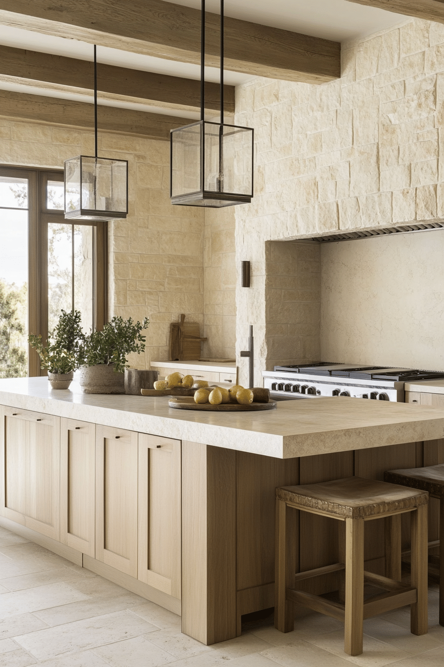 23. Natural Textured Blend (Minimal Kitchen Ideas) - Minimal Kitchen Ideas