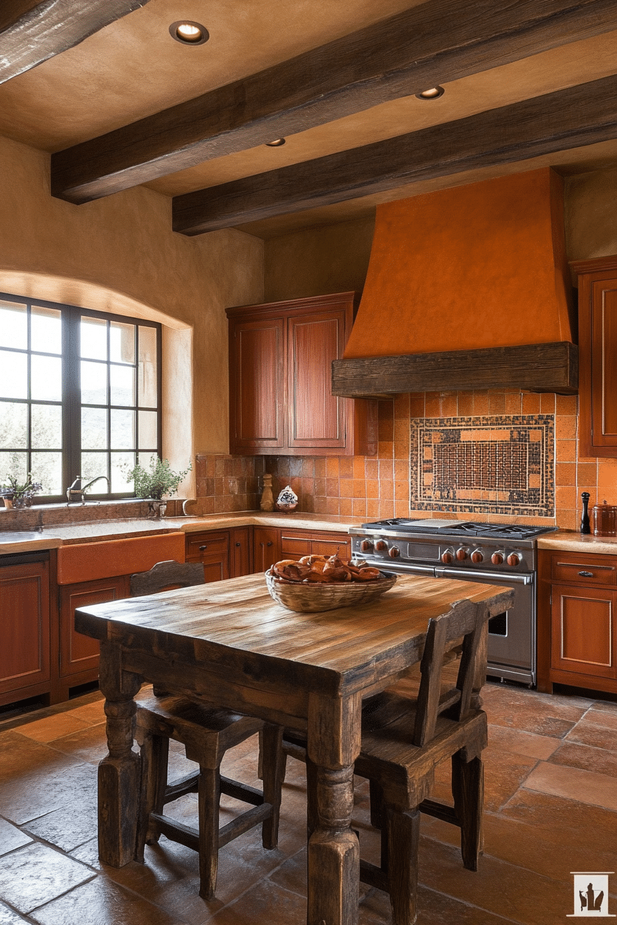 1. Warm Terracotta Accents with Rustic Wood (Earthy Kitchen Ideas) - Earthy Kitchen Ideas