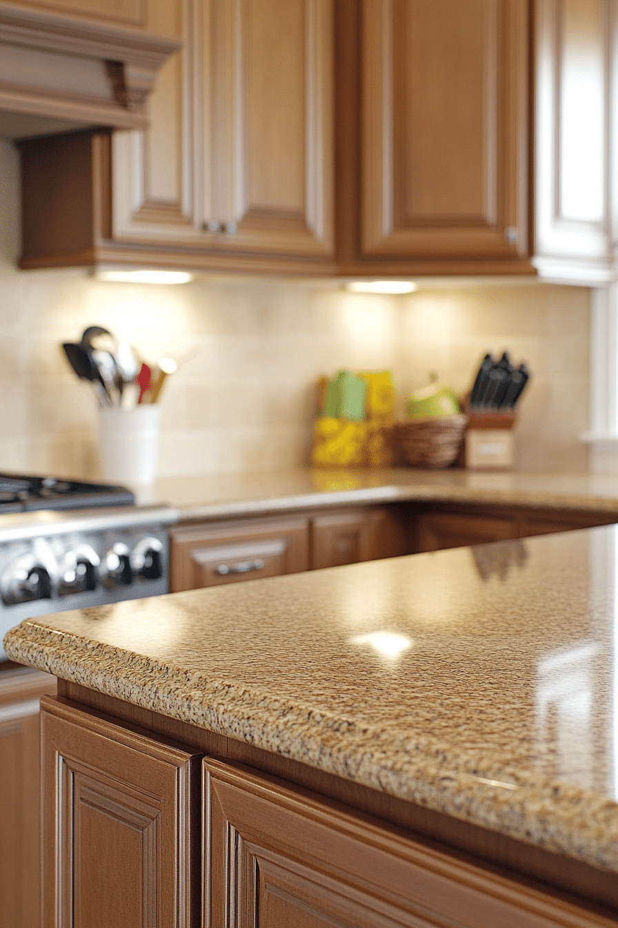 23. Soft Mocha Cabinets with Sand-Toned Counters (Earthy Kitchen Ideas) - Earthy Kitchen Ideas