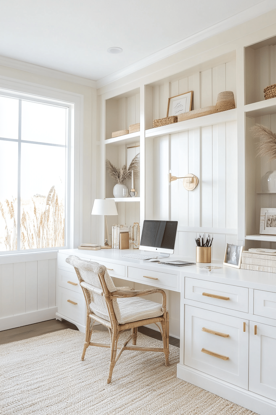15. Coastal Breeze (White And Gold Office Ideas) - White And Gold Office Ideas