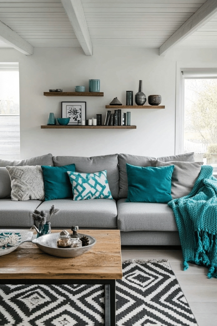 3. Scandinavian Simplicity with Cool Grey and Light Teal (Teal And Grey Living Room Ideas) - Teal And Grey Living Room Ideas