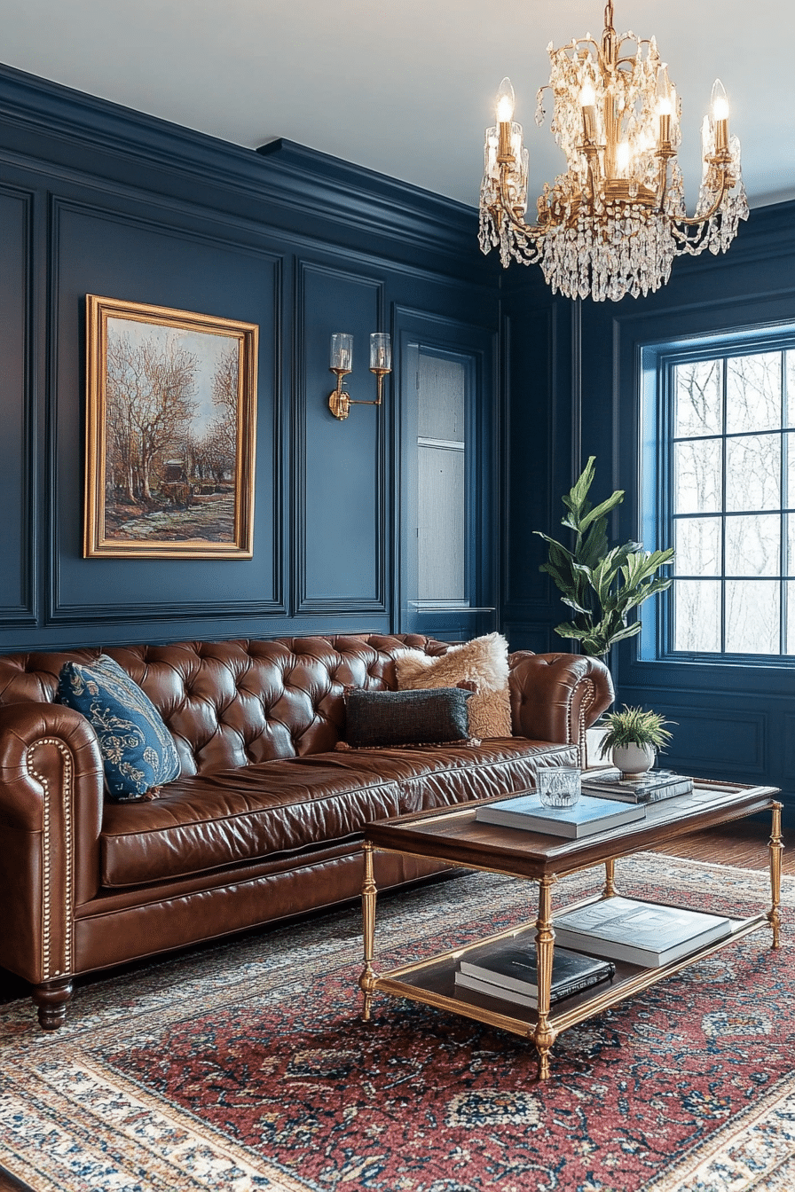 3. Classic Elegance (Brown Leather Sofa Living Room Ideas) - Brown Leather Sofa Living Room Ideas