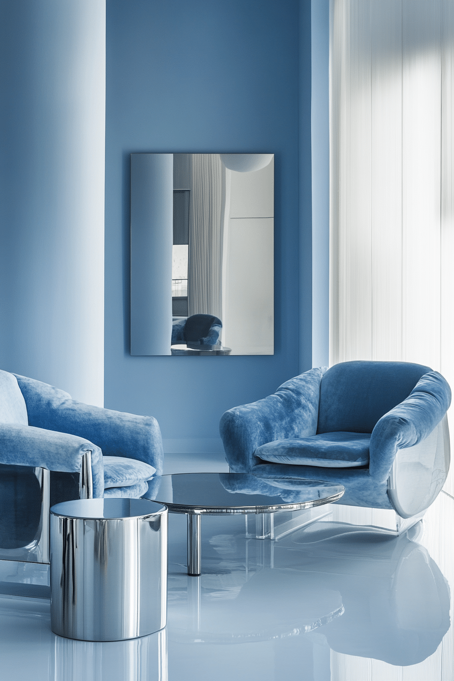 4. Modern Monochrome Chic (Light Blue Living Room Ideas) - Light Blue Living Room Ideas